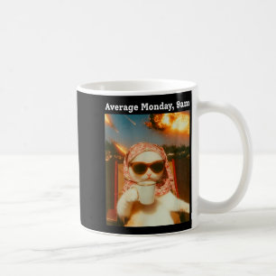 Katze Meme Durchschnitt Montag 9 Uhr Lustig Sarkas Kaffeetasse
