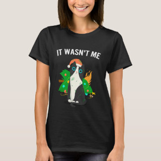 Katze Meme Katze Meowy Weihnachtsbaum Licht 1 T-Shirt