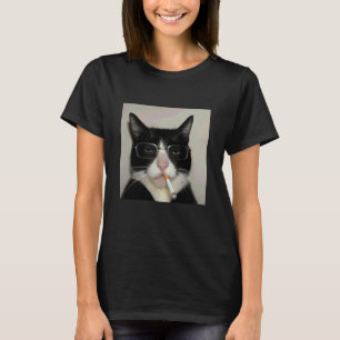 Katze Meme Katze raucht Zigarette T-Shirt