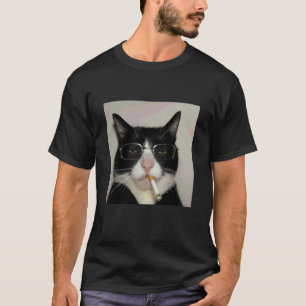 Katze Meme Katze raucht Zigarette T-Shirt