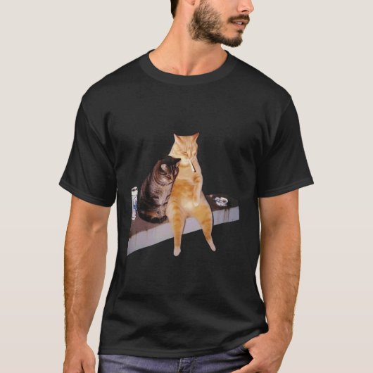 Katze Meme Katze raucht Zigarette T-Shirt (Vorderseite)