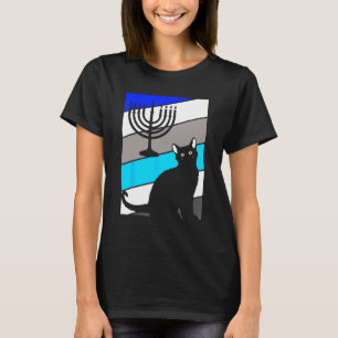 Katze Menora Chanukka Süße Katze Chanukka Jüdisch T-Shirt
