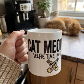 Katze Meowfia Text Logo - Lustige Stressfreie Katz Kaffeetasse