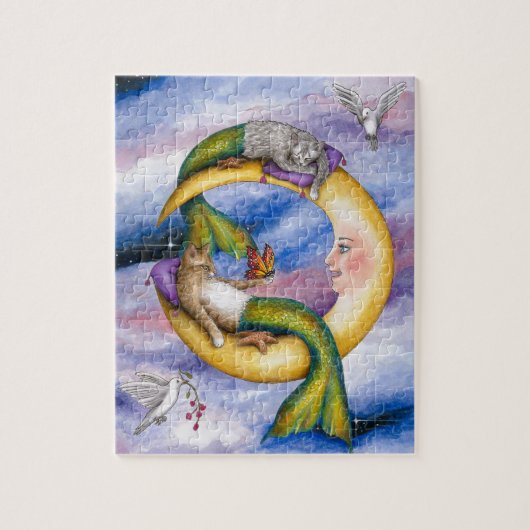 Katze Mermaid 29 Puzzle (Vertikal)