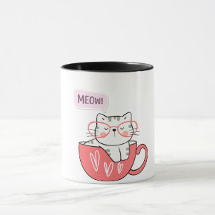Katze miauen in einer Tasse