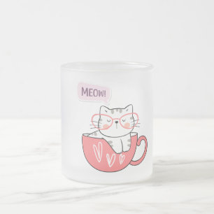 Katze miauen in einer Tasse