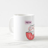Katze miauen in einer Tasse (Vorderseite Links)