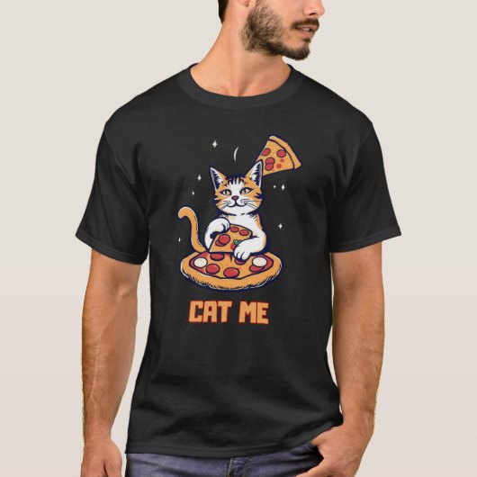 Katze-mir-Katzen und Pizza-Liebhaber T-Shirt (Vorderseite)