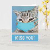 Katze Miss You eine Menge Karte (Gelbe Blume)