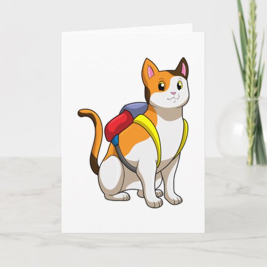 Katze mit Aktentasche Karte (Vorderseite)