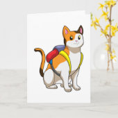 Katze mit Aktentasche Karte (Gelbe Blume)