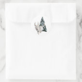 Katze mit Antlern und Baumklebern Runder Aufkleber (Tasche)