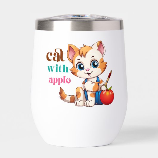 Katze mit Apple-85242 (Vorderseite)