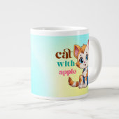 Katze mit Apple-85242 Jumbo-Tasse (Vorderseite Rechts)