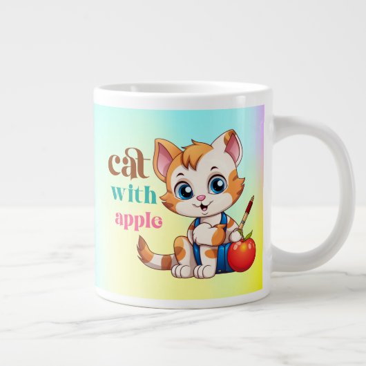 Katze mit Apple-85242 Jumbo-Tasse (Rechts)