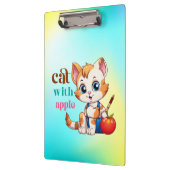Katze mit Apple-85242 Klemmbrett (Links)