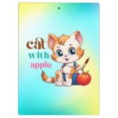Katze mit Apple-85242 Klemmbrett (Rückseite)