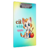 Katze mit Apple-85242 Klemmbrett (Rechts)