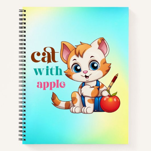 Katze mit Apple-85242 Notizblock (Vorderseite)