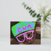 Katze mit Attitude Postkarte (Stehend Vorderseite)