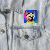 Katze mit auffallenden Augen Button (Beispiel)