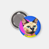 Katze mit auffälligen Augen Magnet (Vorderseite/Rückseite)