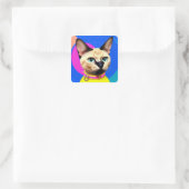 Katze mit auffälligen Augen Quadratischer Aufkleber (Tasche)