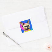 Katze mit auffälligen Augen Quadratischer Aufkleber (Umschlag)