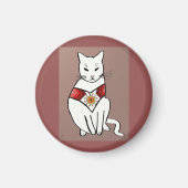 Katze mit Aztec Design Magnet (Vorne)