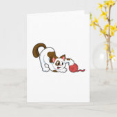 Katze mit Ball aus Wolle Karte (Gelbe Blume)