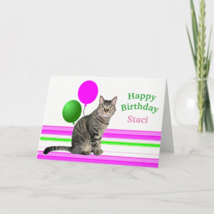 Katze mit Balloons Geburtstagskarte für Kinder Karte