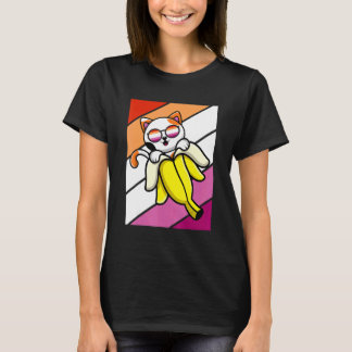 Katze mit Bananenstolz Lesbenflagge LGBTQ Stolz Al T-Shirt