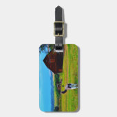 Katze mit Barns Gepäckanhänger (Vorderseite vertikal)