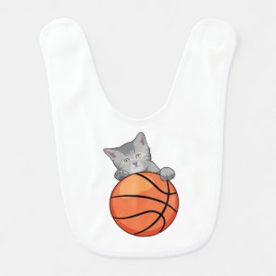 Katze mit Basketball Babylätzchen