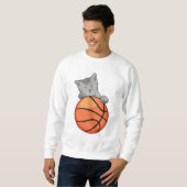 Katze mit Basketball Sweatshirt (Vorne ganz)