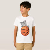 Katze mit Basketball T-Shirt (Vorne ganz)