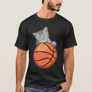 Katze mit Basketball T-Shirt