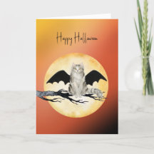 Katze mit Batwings Halloween-Karte aus der Katze
