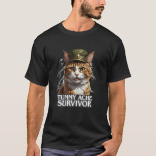 Katze mit Bauchschmerzen Überlebender Meme Lustige T-Shirt