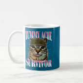 Katze mit Bauchschmerzen überlebt Meme Lustige Spr Kaffeetasse (Links)
