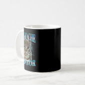 Katze mit Bauchweh-Überlebender-Meme Lustiger Spru Kaffeetasse (Vorderseite Links)