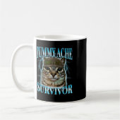 Katze mit Bauchweh-Überlebender-Meme Lustiger Spru Kaffeetasse (Links)
