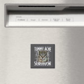 Katze mit Bauchweh-Überlebender Meme Lustiger Spru Magnet (In Situ (Geschirrspüler))