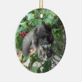 Katze mit Berries Holly Ornament (Rechts)