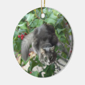 Katze mit Berries Holly Ornament (Links)
