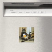 Katze mit Bier Magnet (In Situ (Geschirrspüler))
