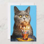 Katze mit Birthday-Schuhglas Einladung (Vorderseite)