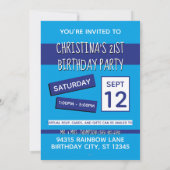 Katze mit Birthday-Schuhglas Einladung (Rückseite)