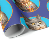 Katze mit Birthday-Schuhglas Geschenkpapier (Rolleneckpunkt)