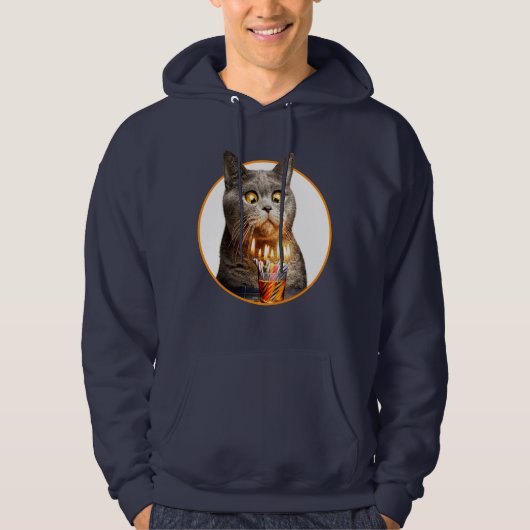 Katze mit Birthday-Schuhglas Hoodie (Vorderseite)